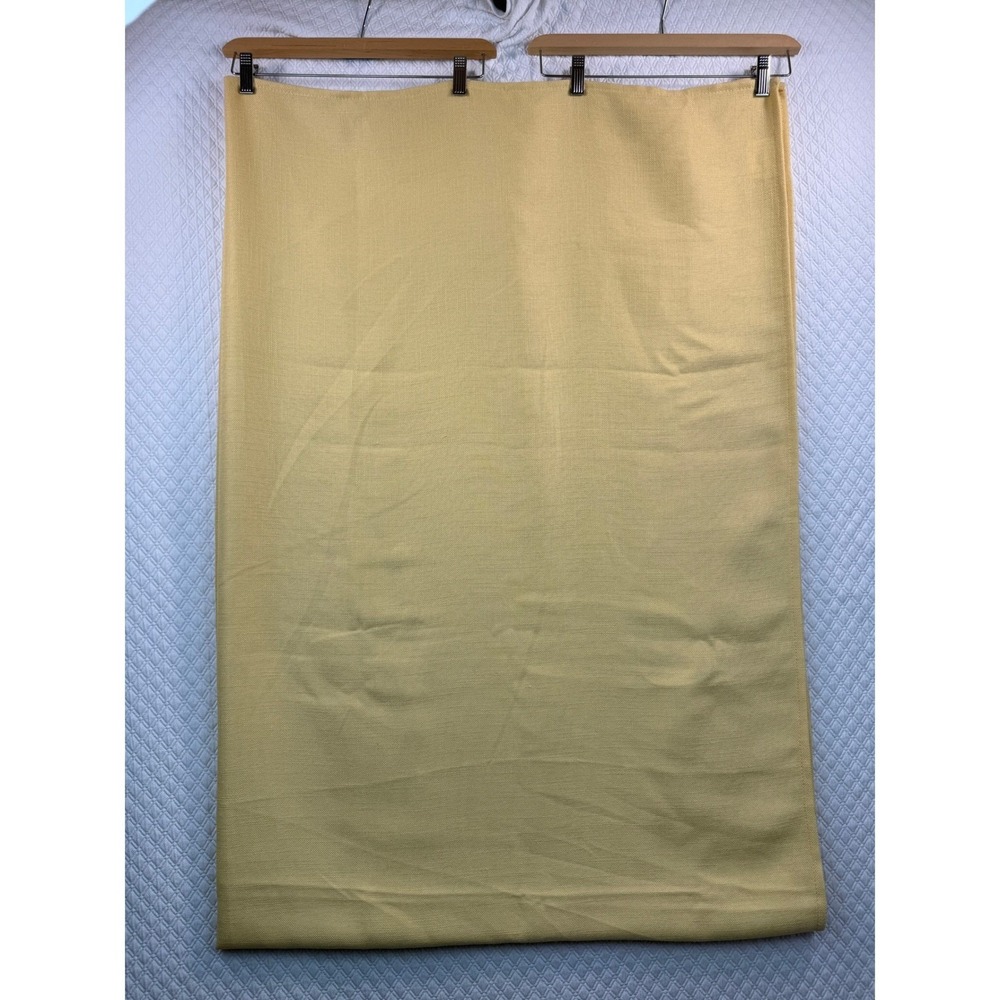 Laura Ashley Yellow Rectangular Tablecloth 58x84 Solid Textured Woven Polyester